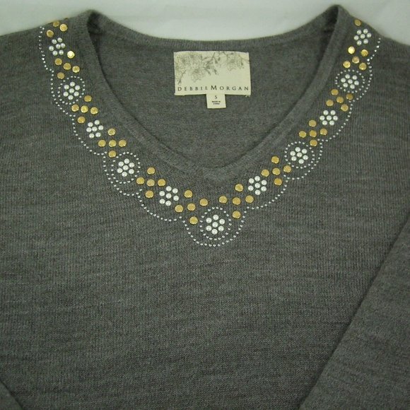 Debbie Morgan Silver Heather Embellished Sweater - Picture 3 of 4